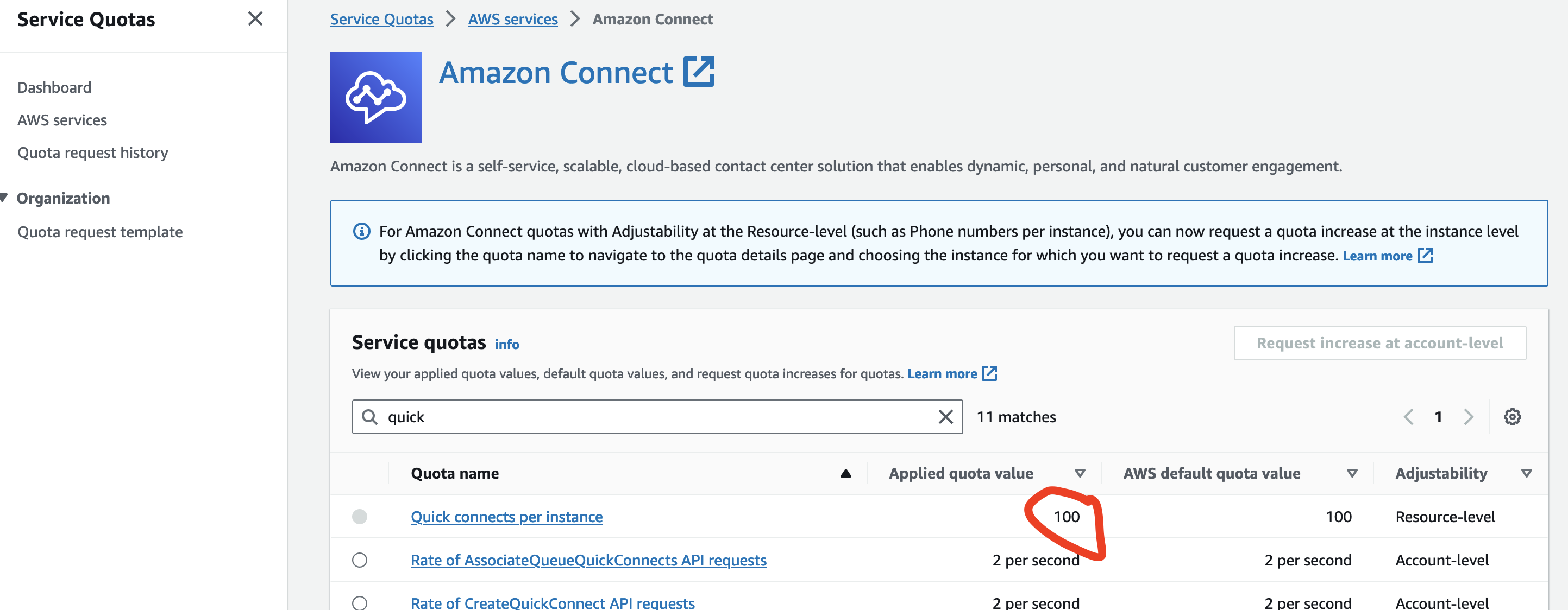 Amazon Connect Service Quotas